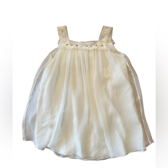NWT - New Sweet Off-White Silk Bonpoint Sequins Embellished Dress - Picture 2 of 8